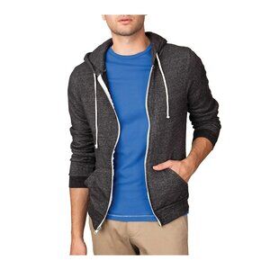 Hanes Brand Alternative Apparel Zip Hoodie Jacket Eco Black Mens Medium AGS1B77